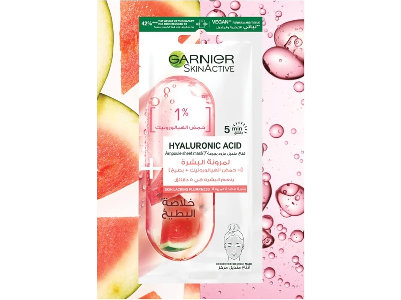 Garnier hyaluronic sheet mask watermelon 15 gm