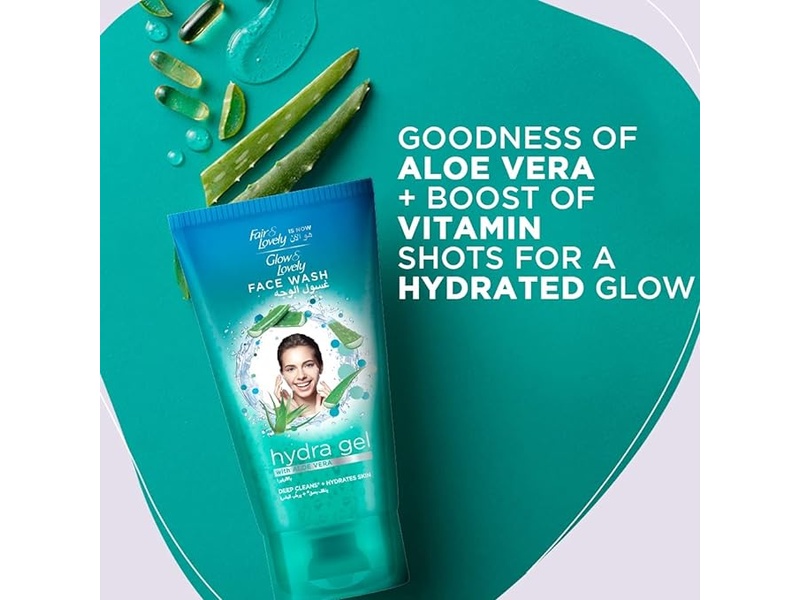 Glow & lovely face wash hydra gel with aloe vera 150 ml 