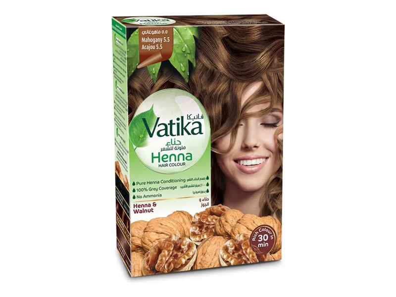 VATIKA HAIR COLOR HENNA 10 GM X 6 MAHOGANY 5.5