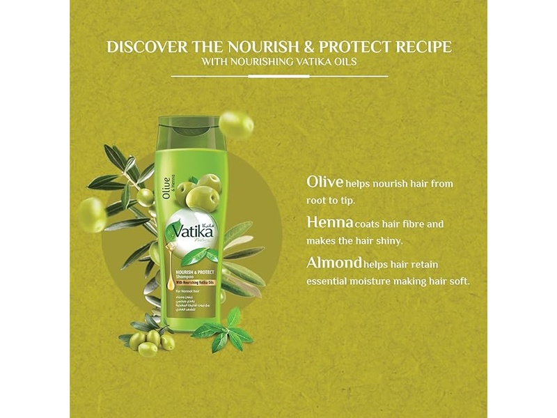 Vatika hair shampoo 200 ml nourish&protect
