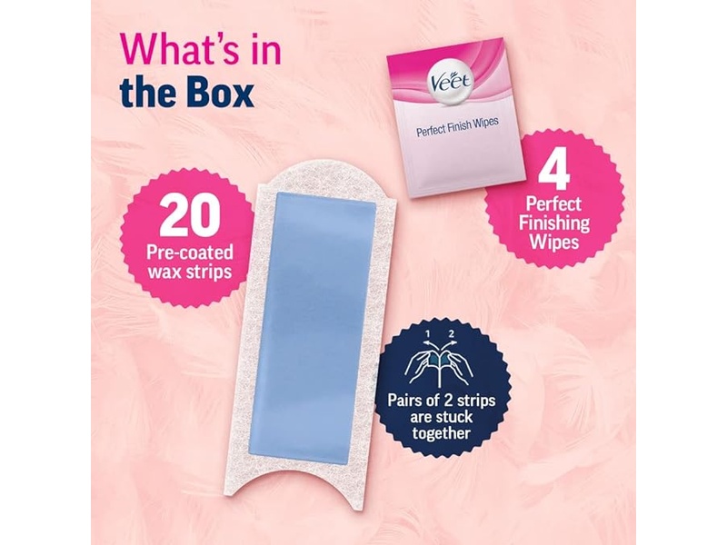 Veet hair removal wax strips body 20 pack  sensitive skin