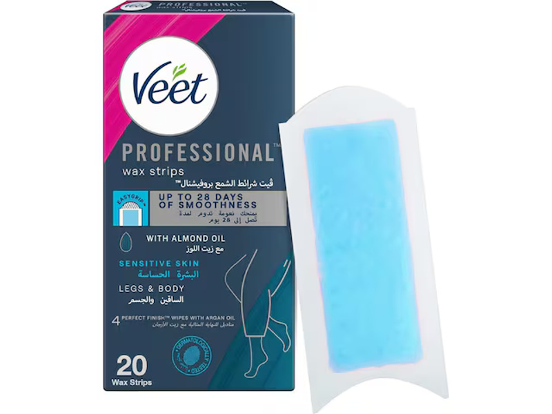 Veet hair removal wax strips body 20 pack  sensitive skin