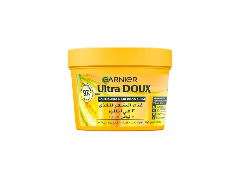 Garnier ultra doux banana & shea 3-in-1 hair food - 390ml Garnier ultra doux banana & shea 3-in-1 hair food - 390ml