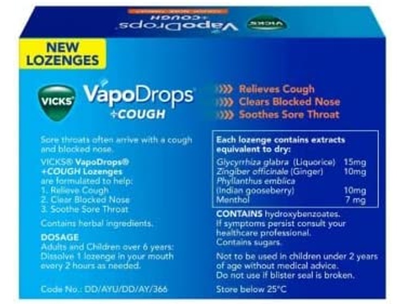 Vicks vapodrops orange menthol 16 lz(0215)