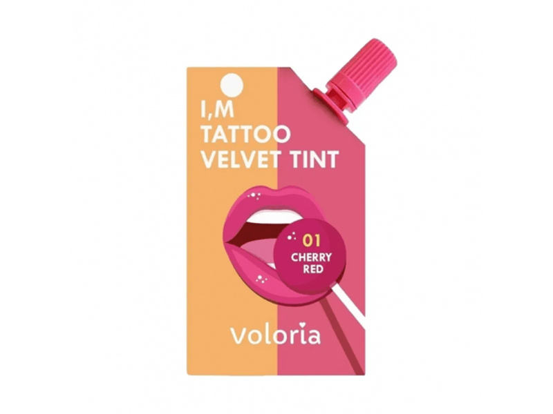 Voloria i'm tattoo velvet tint 01 cherry red