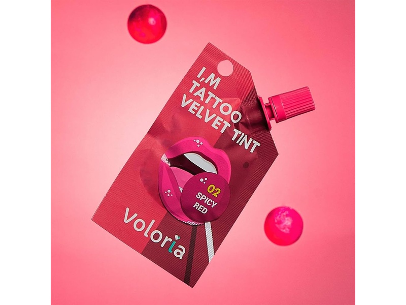 Voloria i'm tattoo velvet tint 02 spicy red