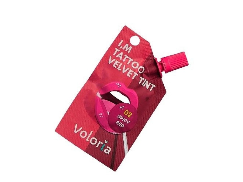 Voloria i'm tattoo velvet tint 02 spicy red