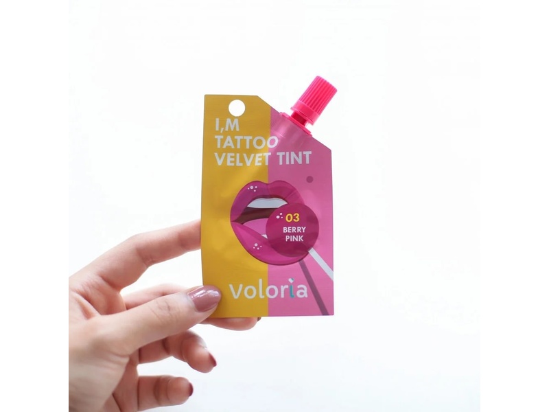 Voloria i'm tattoo velvet tint 03 berry pink