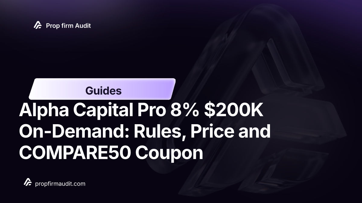 Alpha Capital Pro 8% $200K On-Demand: Rules, Price and COMPARE50 Coupon