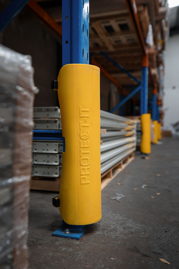 Protect-it XL large format rack guard installed on a pallet racking column