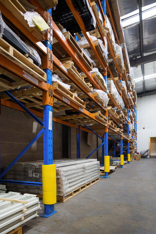 Protect-it Stackable rack guards installed on a pallet racking column