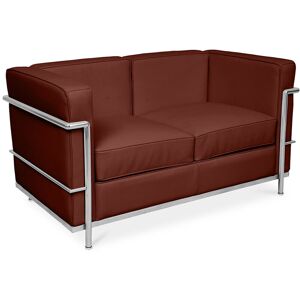 PRIVATEFLOOR Sofá de Diseño Kart2 - 2 asientos - Cuero Premium Chocolate