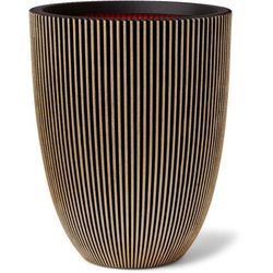 Elegant vase - CAPI - Groove - 34x46 cm - Sort og guld - Vejrbestandig