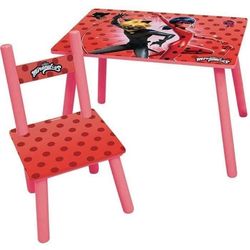 FUN HOUSE Mirakulös nyckelpiga bord H 41,5 cm x B 61 cm x D 42 cm med en stol H 49,5 cm x B 31 cm x D 31,5 cm - För barn