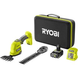 RYOBI - 18V ONE+ Græssaks / Planteklipper - Opbevaringskasse + 2,0 Ah Batteri & Oplader - RY18GSA-120T