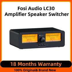 Fosi Audio-amplificador de Audio LC30, conmutador de altavoz, 2 en 2, salida, medidor de VU analógico Dual, caja de conmutación de Audio con pantalla de Panel DB con control remoto
