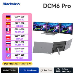 Monitor portátil Blackview DCM6 Pro de 14 pulgadas, pantalla externa FHD 1920×1080 IPS, pantalla de viaje USB-C con PD3.0, monitor portátil Plug & Play para Windows/Mac/Android