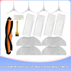 Compatible con piezas de repuesto y accesorios para aspiradora y fregona robótica XiaoMi Mi Robot Vacuum Mop Essential Mijia G1 MJSTG1 Skv4136gl, cubierta del cepillo lateral principal, filtro HEPA y