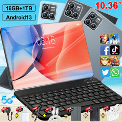 Nueva Tablet Android 13.0 de 14 Núcleos y 5G para 2026, con WiFi, Bluetooth, GPS, 16GB+1TB, Pantalla de 10.36 Pulgadas y Doble SIM