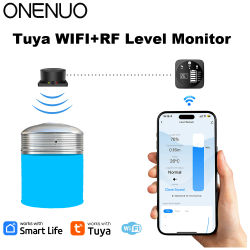 Sensor de Nivel de Líquido WiFi 2026 Tuya Ultrasónico 433MHz con Control Remoto, Monitor de Nivel de Tanque Interior/Exterior con Alarmas por APP