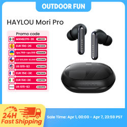 HAYLOU Mori Pro auriculares inalámbricos con Bluetooth 5,4, dispositivo de audio con cancelación activa de ruido, 43dB, ANC, 6 m