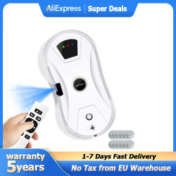 Liectroux YW610 Robot limpiacristales, Pulverizador Ultrasónico de Agua, Robot Aspirador Ultradelgado para Ventanas, Limpia Cristales Doméstico, Fregado en Seco y Húmedo, Ruta AI, Mando a Distancia