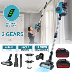Aspiradora de mano inalámbrica con potente succión de 16 kPa, luz LED, depósito de polvo de 0,8 litros y dos velocidades, recargable, ideal para el hogar, alfombras y suelos.