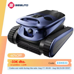 (Nuevo 2026) Seauto SAT 40 Robot Limpiador de Piscinas, Limpieza de Líneas de Agua, Navegación por Sonar con IA, 240 Min. Tiempo de funcionamiento, hasta 300 m² de superficie