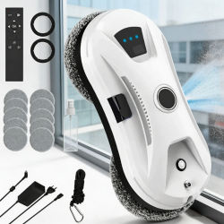 Robot Limpiacristales 5600pa con Aspersor Automático, Limpiador Eléctrico de Vidrios Ultrafino, Navegación Inteligente con Control Remoto