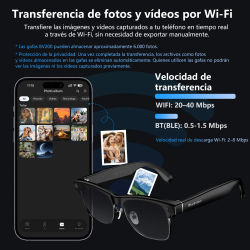 Gafas Inteligentes Blackview BV200 4K 8MP con IA, Grabación de Video, Lentes de Sol con Cambio de Color, Traducción en Más de 130 Idiomas, Gafas Casuales para Hombre