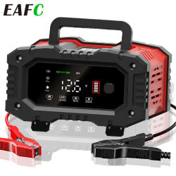 EAFC-cargador de batería portátil para motocicleta y coche, 12V/24V, 20A, segmento de cargador inteligente 7, batería LiFePO4 de GEL de plomo-ácido AGM de litio