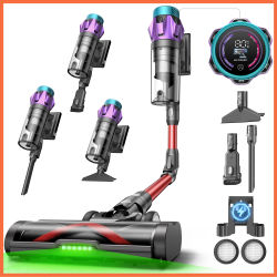 Aspiradora inalámbrica Ultenic U18 Pro – Bajo nivel de ruido, pantalla LED, succión potente de 600 W y 55 Kpa, tiempo de funcionamiento máximo de 80 minutos, 180 ° Varita flexible, diseño