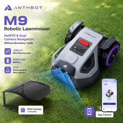 Cortacésped Robótico Anthbot M9+ con Cubierta Impermeable, Sin Cable Perimetral, con Navegación NRTK y Cámara Dual, Evitación de Obstáculos con IA, Robot Cortacésped con 45% de Descuento