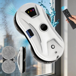 Robot Limpiacristales Inteligente con Navegación Automática de Rutas, 5600Pa de Potente Succión para Ventanas de Edificios Altos