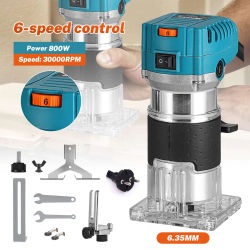 Fresadora eléctrica de madera de 2000W, herramienta de grabado y ranurado con copa para carpintería DIY, fabricación de muebles y trabajos diarios de procesamiento de madera