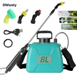 DWiusty Pulverizador Eléctrico Automático de 8L, Rociador de Jardín Portátil Recargable, Atomizador de Agua para Plantas