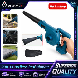 Soplador de hojas inalámbrico portátil Podofo 2 en 1, soplador y aspirador de hojas inalámbrico portátil, soplador de aire eléctrico recargable para el cuidado del césped, patio, hojas sopladas y