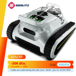 Seauto-aspiradora robótica para piscina, Robot de escalada en pared, limpiador automático de piscina, adecuado para paredes y suelos de 2000 pies cuadrados