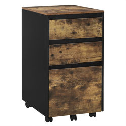 WOLTU-archivador móvil de 40x70x40cm para carpetas de arco de palanca, organizador de oficina, almacenamiento con 3 cajones, ruedas, gabinete rodante