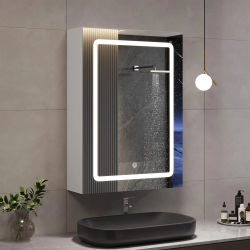 Mueble de Baño con Espejo e Iluminación LED, de Pared, 50 x 16 x 70 cm, Blanco