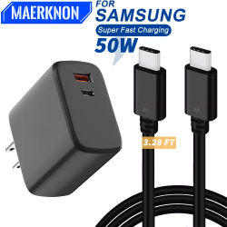 Cargador USB tipo C Original, adaptador de carga rápida PD de 50W para Samsung S23 Ultra Huawei, cargador de teléfono iPhone, enchufe de carga rápida 3,0