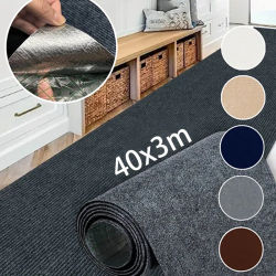 Alfombra para Cocina y Dormitorio 40cm X 3m Absorbente Autoadhesiva Adecuada para Decoración de Habitaciones, Baño y Sala de Estar en Color Sólido.