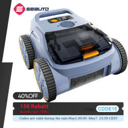 Aspiradora de piscina Seauto, 3 modos para piscinas enterradas y elevadas de hasta 2150 pies cuadrados. Pie., dura hasta 150 minutos, motor sin escobillas de 180 W