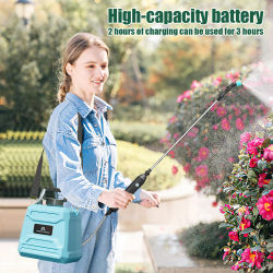 Pulverizador Eléctrico de Jardín de 5/8L, Pulverizador de Agua para Plantas con Mochila Recargable por USB, Varilla Telescópica y Kit de Múltiples Boquillas