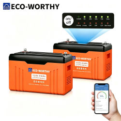 Baterías de Litio Lifepo4 Eco-Worthy de 12V 314Ah con Bluetooth, Protección contra Bajas Temperaturas y BMS de 200A Integrado