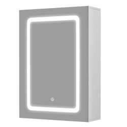 Mueble de Baño con Espejo e Iluminación LED, Montaje en Pared, 50X16X70 Cm, Blanco [Clase Energética E]