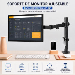 Home - Soporte de Monitor Ajustable 10”-32” para Escritorio con Brazo Giratorio VESA