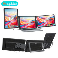 Rospider - Extensor de Monitor Portátil de 16 Pulgadas con Pantalla Dual para Laptop, 1200P 2560P, Giratorio, Pantalla Triple para Laptop, MacBook, Windows