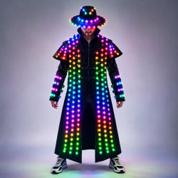 Decoración de fiesta de escenario, vestido elegante de fiesta, Robot de baile LED, traje luminoso, trajes Rave, ropa de actuación brillante