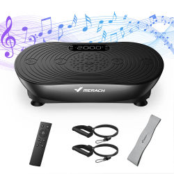 Plataforma Vibratoria MERACH V33 para Pérdida de Peso y Moldeamiento Corporal, 99 Niveles de Velocidad, Vibración Mejorada, Altavoz Bluetooth, Pantalla Táctil LED